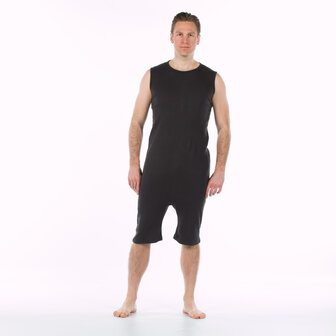 Body met rits en korte pijp marine antraciet