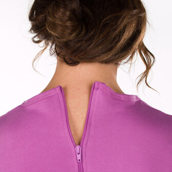 Body met rits en korte pijp wit roze detail