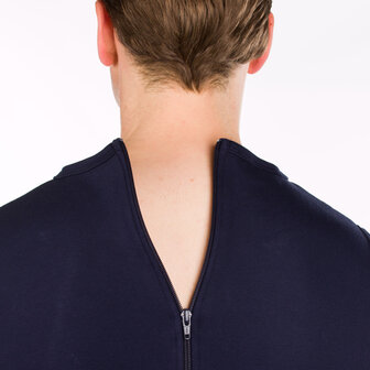 Body met rits en lange pijp marine blauw detail