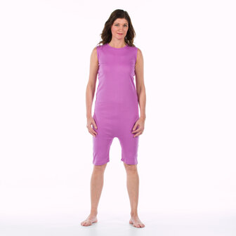 Body met rits en korte pijp met rits roze