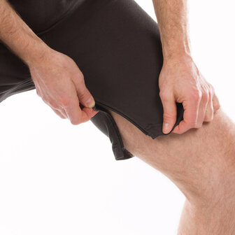 Body met rits en korte pijp met rits bruin detail