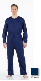 anti-scheur body met lange mouw, lange pijp en rugrits marine blauw