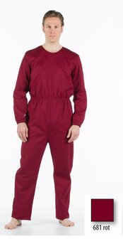 anti-scheur body met lange mouw, lange pijp en rugrits rood