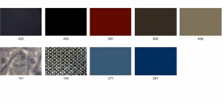 Overzicht kleuren rolstoeljassen