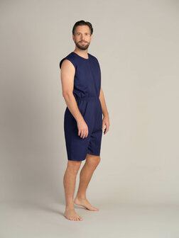 2530 Antischeurbody zonder mouw, korte pijpen en rug ritssluiting, kleur 281 marineblauw