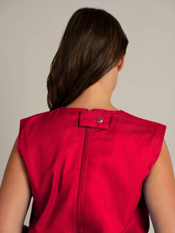 2530 Antischeurbody zonder mouw, korte pijpen en rug ritssluiting, kleur 600 licht rood