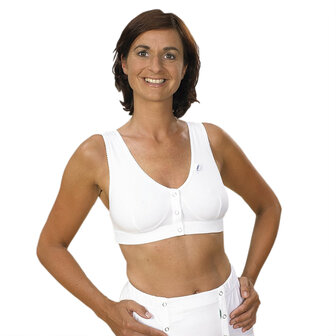 Top kort met drukknoop voorzijde kleur 100 wit