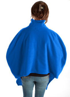 cape 7387 met sjaal kraag zonder mouw achterkant kleur 251 blauw