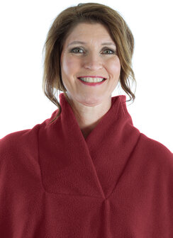 cape 7387 met sjaal kraag zonder mouw voorkant kleur 681 rood