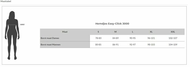 Matentabel Hemdjes Easy click 3000