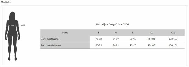Matentabel hemdjes easy click 3100