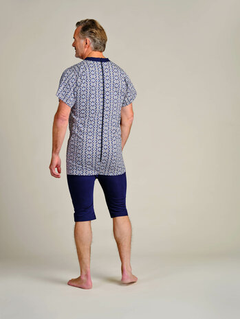 Dessin heren hansop 1055, dessin 400 grijs/blauw (halve rondjes)