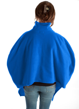 cape 7387 met sjaal kraag zonder mouw achterkant kleur 251 blauw