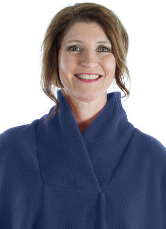 cape 7387 met sjaal kraag zonder mouw voorkant, kleur 281 marineblauw